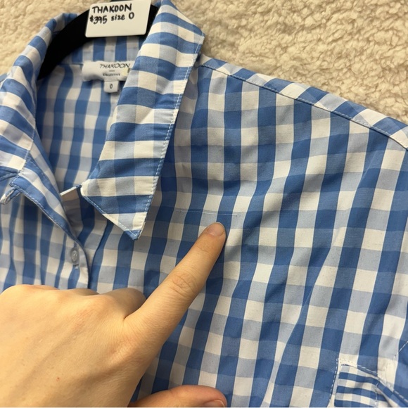 *Size 0 - THAKOON - Blue Gingham Mini Cotton Dress Rent the Runway RTR $395 msrp - Picture 8 of 13